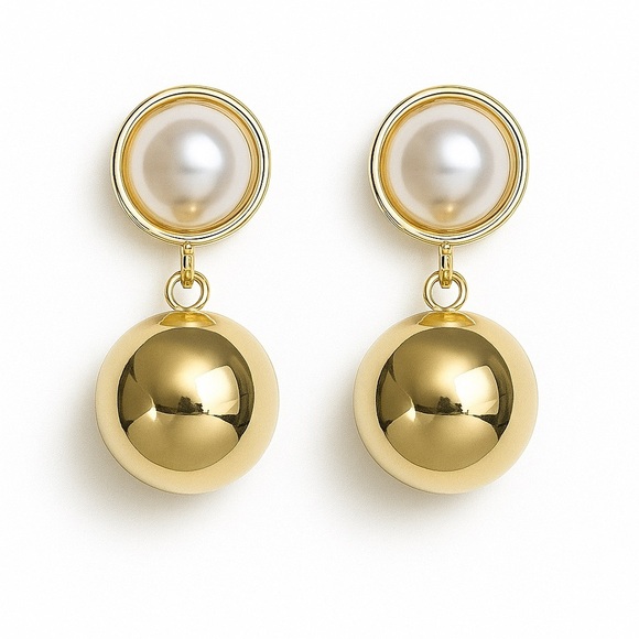 Zara Jewelry - ⚜️❤️‍🔥 Elegant Gold and Pearl Drop Earrings